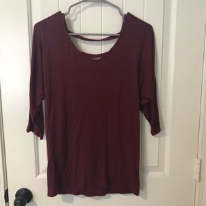anthropologie maroon tee